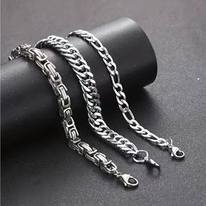 3pc set of stainless steel bracelets